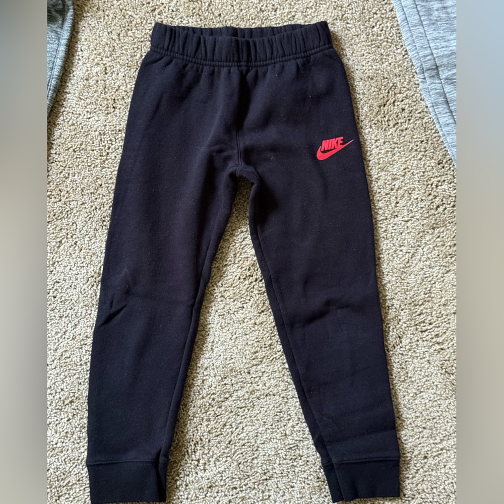 Nike Kids Black and Red Logo Joggers